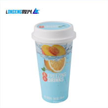 14oz 400ML injection Boba milk tea cup in mold label beverage juice drinking cup IML cup with lid